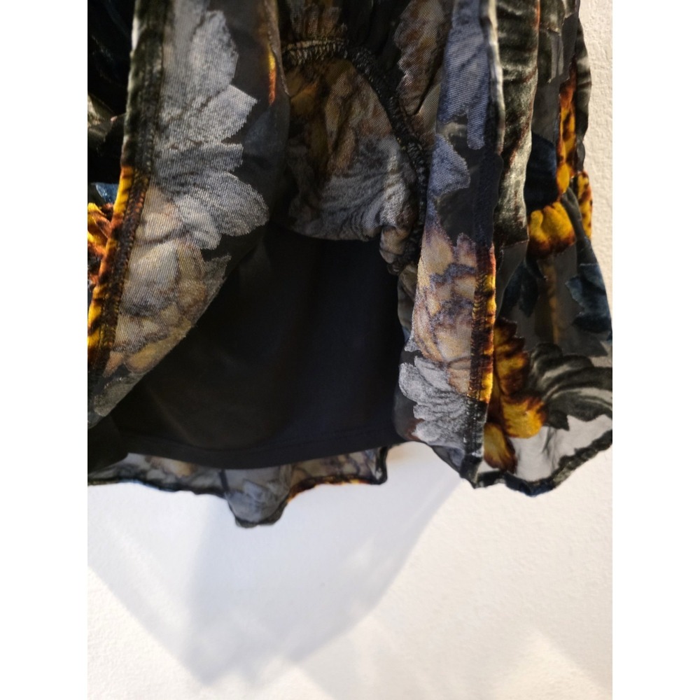 F21 Black Velvet Burnout Floral Tunic/ Minidress Sz M Dark Romantic Whimsigoth - Picture 4 of 8